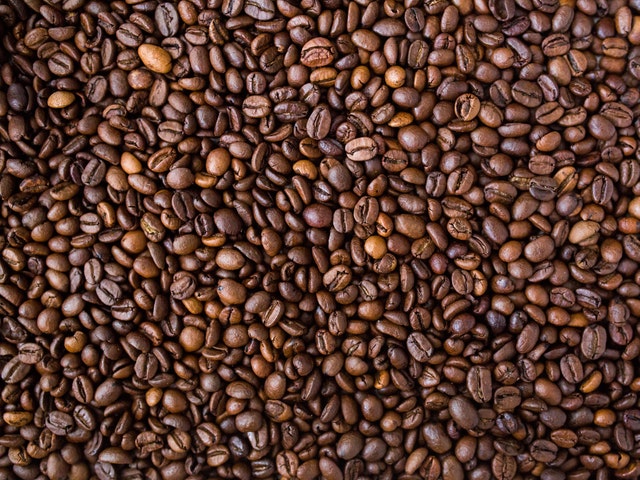 Kaffebönor i närbild
